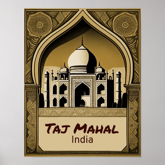 Taj Mahal Vintage Design Poster (Framsidan)
