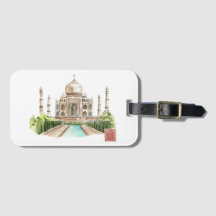 Taj Mahal Watercolor Art Skriv ut Iconic Indian De