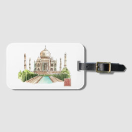 Taj Mahal Watercolor Art Skriv ut Iconic Indian De Bagagebricka