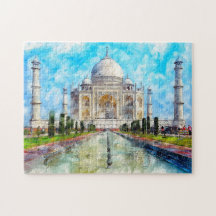 Taj Mahal Watercolor Painting