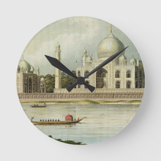 Tajen Mahal, grav av kejsareschahen Jehan och Rund Klocka (Framsida)