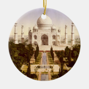Tajen Mahal i Agra Indien Julgransprydnad Keramik