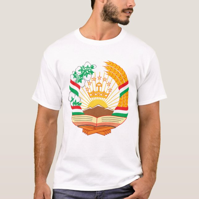 Tajik national emblem T-Shirt (Framsida)