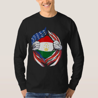Tajikistan Flag Amerikan Stolt Över Mitt Tajikista T Shirt
