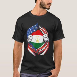 Tajikistan Flag Amerikan Stolt Över Mitt Tajikista T Shirt