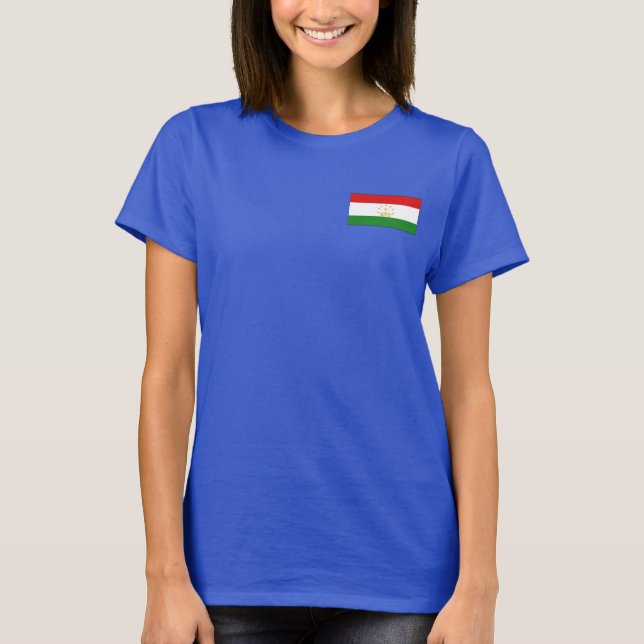 Tajikistan Flagga + Karttröja T Shirt (Framsida)