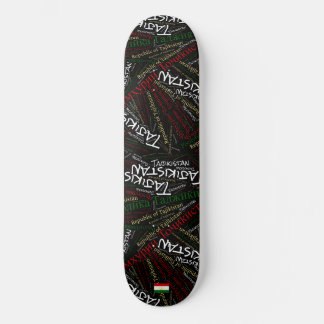 Tajikistan National Pride Wordcloud Skateboard