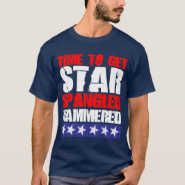 Tajma för att få stjärnan Spangled som bultas Tee Shirt