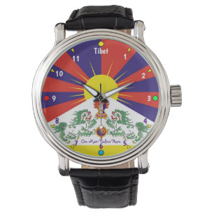 Tajma för Tibet & snölejon, den tibetana flagga Armbandsur