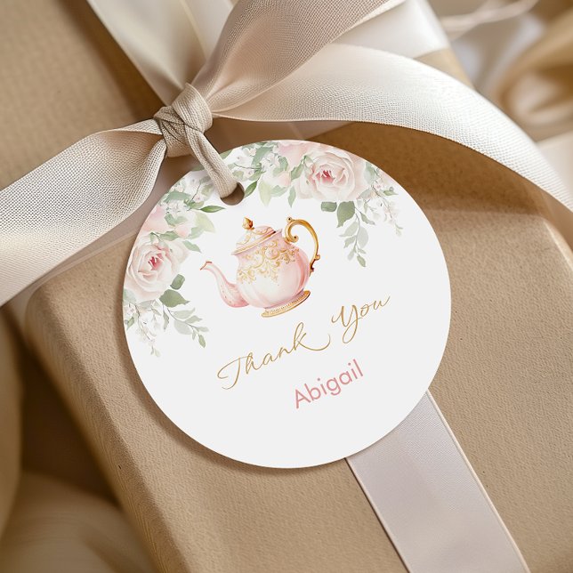 Tajparty för bröllopsdusch gåvor etiketter (Tea Party Bridal Shower Favor TagsTea Party Bridal Shower Favor Tags)