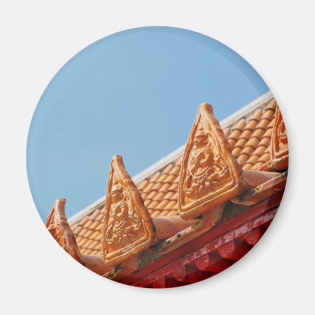 Tak av buddhisttempel i Thailand resa Magnet (Framsidan)