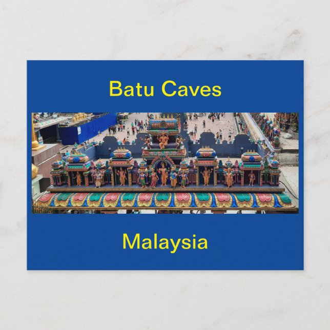 Tak dekoration med skulpturer vid Batu Caves Vykort (Framsida)