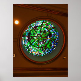 Tak för fastsatt glas med botaniskt mönster poster