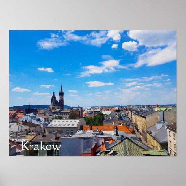 Tak för hus Krakow Polen Europa Poster (Framsidan)