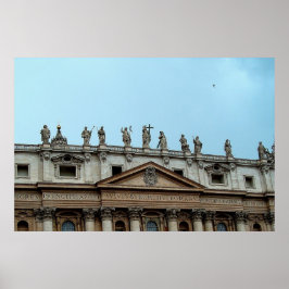 Tak i St Peter's Basilica i Rom, Italien Print Poster
