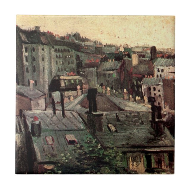 Tak och baksidor av hus av Vincent van Gogh Kakelplatta (Framsidan)