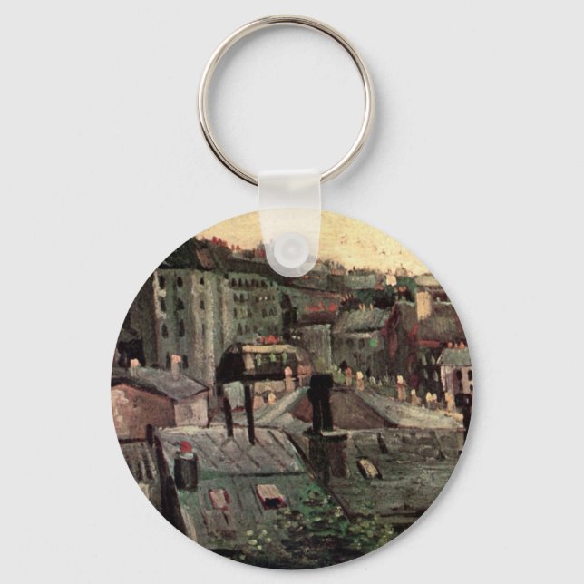 Tak och husstöd av Vincent van Gogh Nyckelring (Framsida)