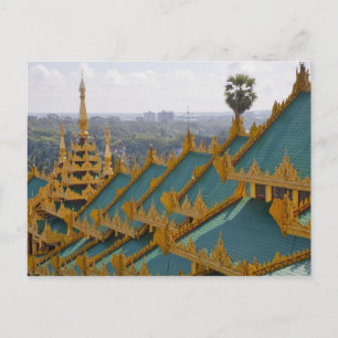 Tak på Shwedagon Pagoda, Yangon, Myanmar Vykort