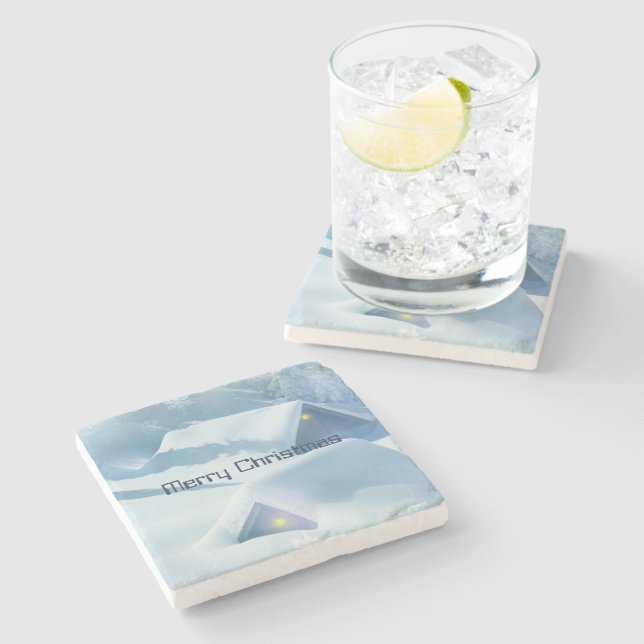 Tak täckt med skärande Snö Stenunderlägg (Sidan)