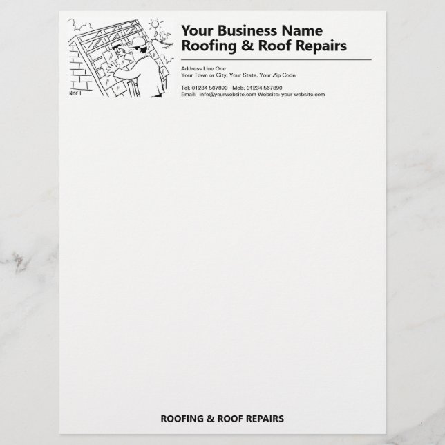 Tak & Tak Reparation Business Letterhead Brevhuvud (Framsida)