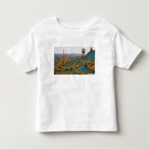 Tak toppar av Shwedagon Pagoda, Yangon, Myanmar Tee Shirt