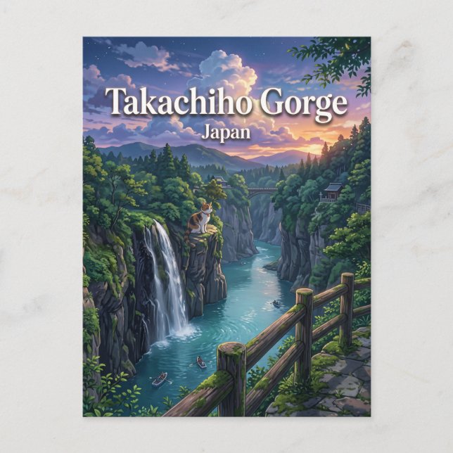 Takachiho Gorge Japan Vykort (Framsida)