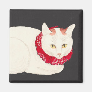 takahashi shotei tama nekko kattporträtt ukiyo-e magnet
