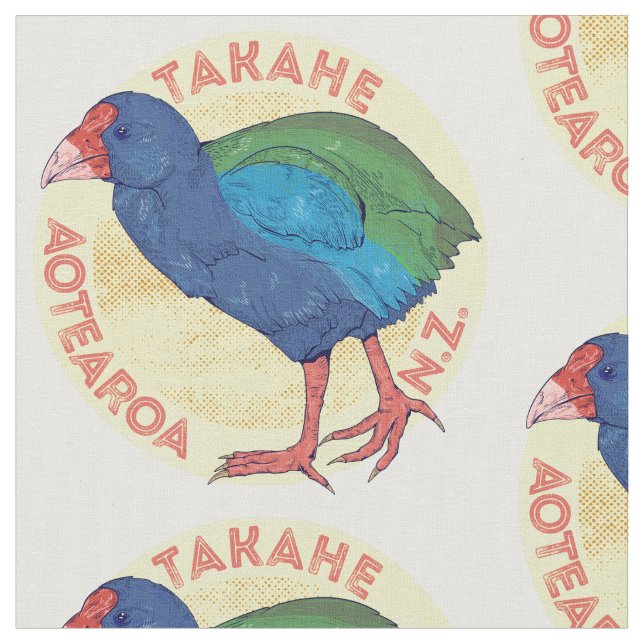Takahe Aotearoa Nya Zeeland Tyg (Närbild)