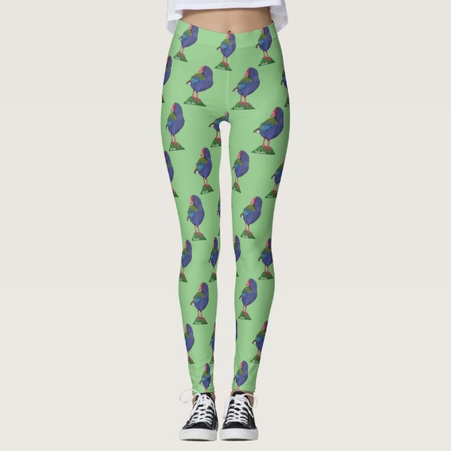 Takahe NZ bird Leggings (Framsida)