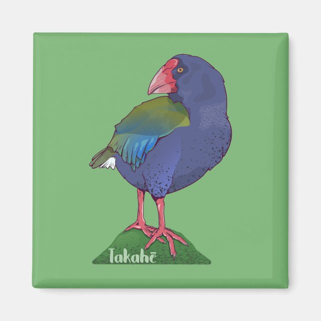 Takahe NZ bird Magnet (Framsidan)