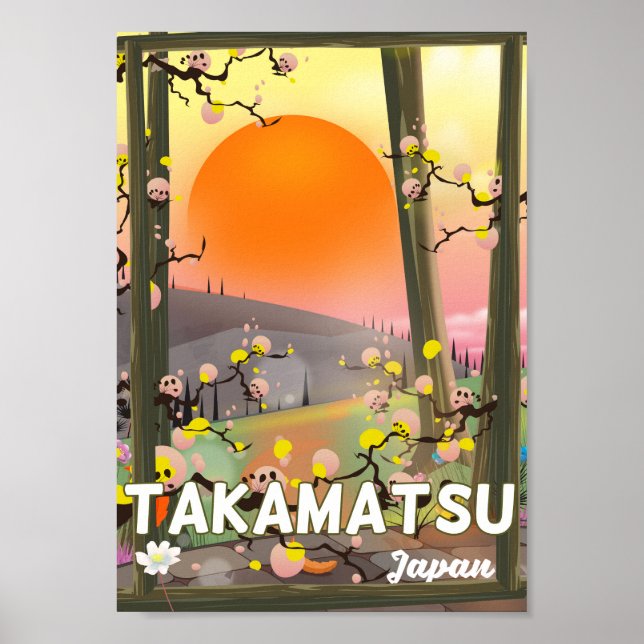 Takamatsu japan-reseaffisch poster (Framsidan)