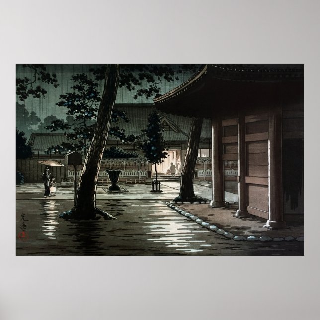 Takanawa Sengakuji Temple av Tsuchiya Koitsu Poster (Framsidan)