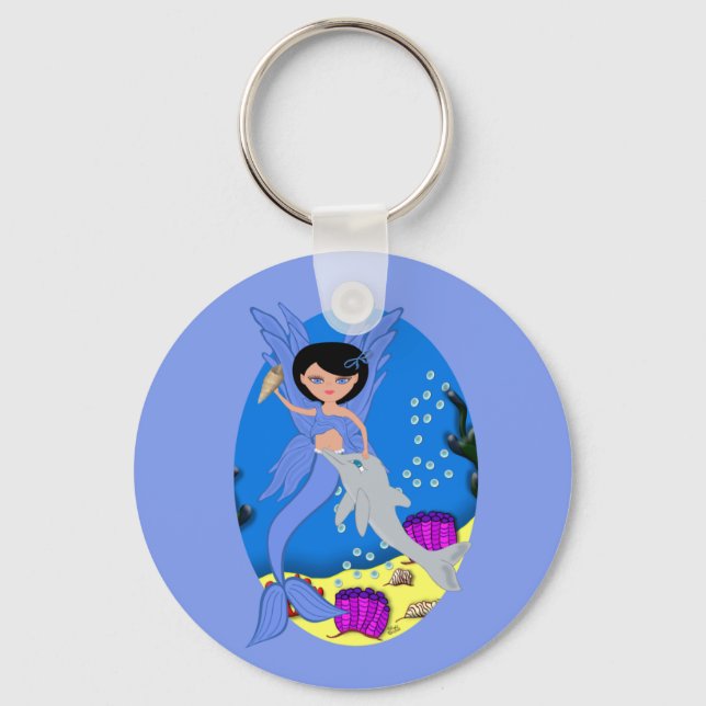 Takara i Merfaery- och Dolphin Keychain Nyckelring (Framsida)