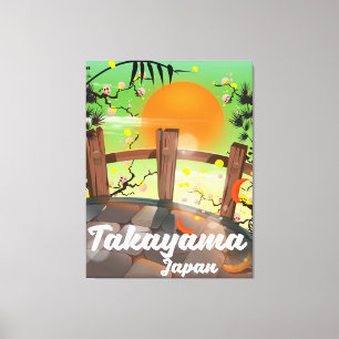 Takayama Japansk blommar poster. Canvastryck