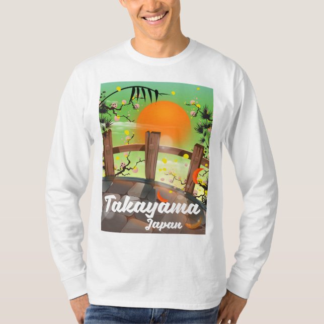 Takayama japansk blomsterplakat. t shirt (Framsida)