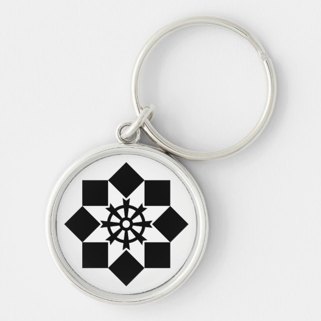Takayanagi pinwheel rund silverfärgad nyckelring (Framsidan)