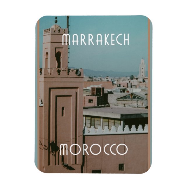 Takbutiker i Marrakech, Marocko Magnet (Vertikal)