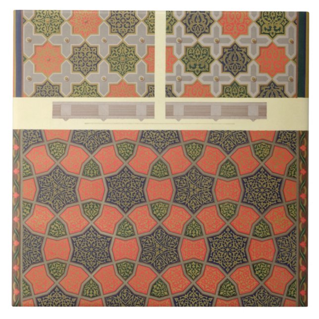 Takdekoration från huset av Beyt El-Tchel Kakelplatta (Framsidan)