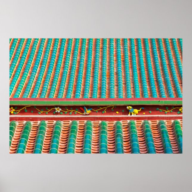 Takdetalj av South Putuo-templet Poster (Framsidan)