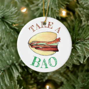 TAKE A BAO Gris Belly Bun China Taiwanese Food Julgransprydnad Keramik