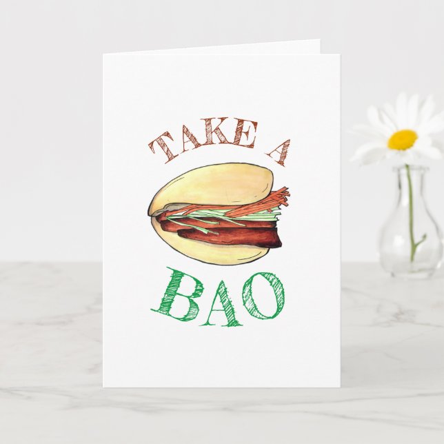 TAKE A BAO Gris Belly Bun China Taiwanese Food Kort (Liten växt)
