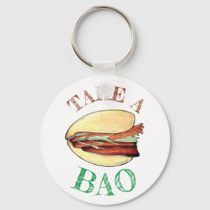 TAKE A BAO Gris Belly Bun China Taiwanese Food Nyckelring