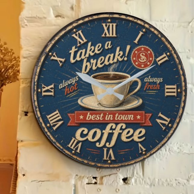 Take a Break Coffee Stor Klocka (Skapare uppladdad)
