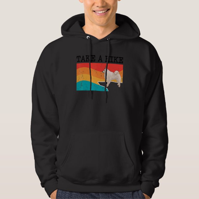 Take A Hike American Eskimo Dog Graphic Hiking Hoodie (Framsida)