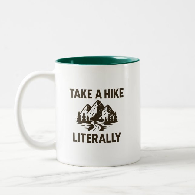 Take a Hike Literally Premium Två-Tonad Mugg (Vänster)