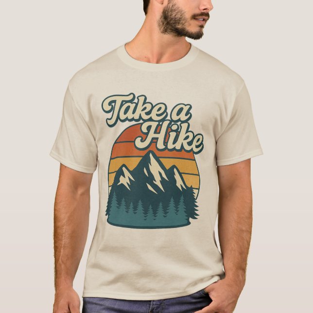 Take a Hike T-Shirt – Outdoors Hiking Tee (Framsida)