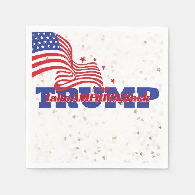 TAKE AMERICA BAKK Trump Slogan Pappersservett (Framsidan)