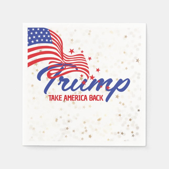 TAKE AMERICA BAKK Trump Slogan Pappersservett (Framsidan)