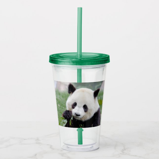 Take away mugg i akryl. Fotogigantisk panda, panda (Framsida)