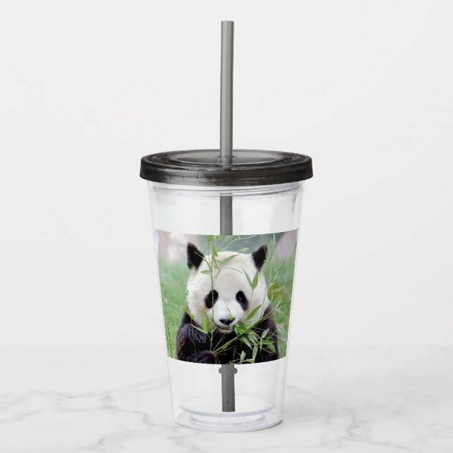 Take away mugg i akryl. Fotogigantisk panda, panda (Framsida)